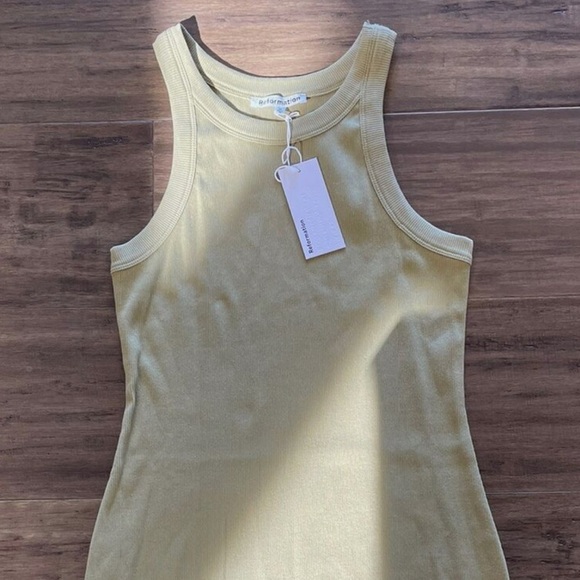 NWOT Reformation Loretta Rib Cotton Tank Dress in Celery Size M - Picture 5 of 14